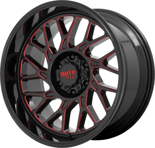Moto Metal: MO805 Predator Gloss Black Milled with Red Tint