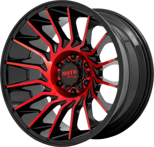 Moto Metal: MO807 Shockwave Gloss Black Machined with Red Tint