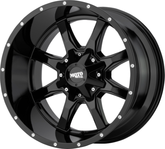 Moto Metal: MO970 Gloss Black with Milled Lip