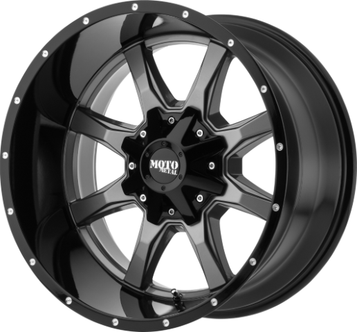 Moto Metal: MO970 Gloss Gray Center Gloss Black Lip