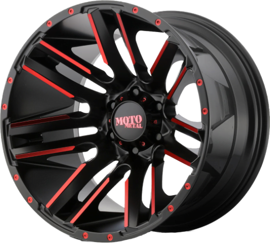 Moto Metal: MO978 Razor Satin Black Machined Red Tint