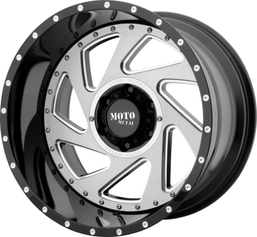 Moto Metal: MO989 Change Up Gloss Black Milled Brushed Inserts