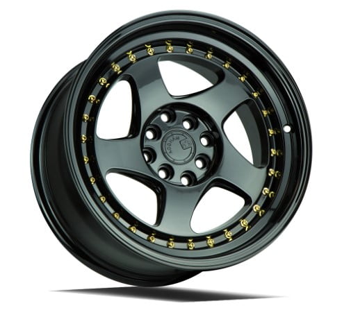 AodHan Wheels: AH01 Gloss Black – Gold Rivet