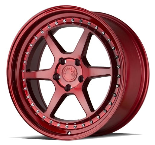 AodHan Wheels: DS09 Candy Red with Chrome Rivets