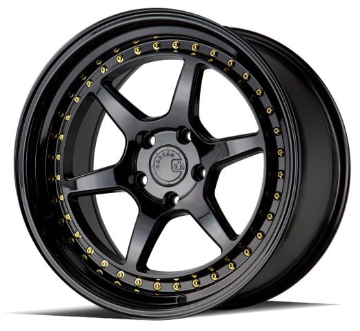AodHan Wheels: DS09 Gloss Black with Gold Rivet