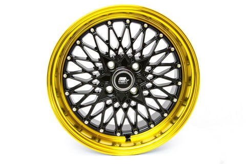 MST Wheels: MT16 Black with Machined Gold Lip