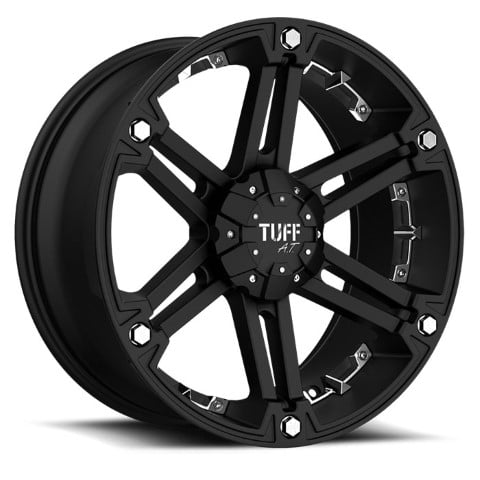 Tuff Wheels: T01 FLAT BLACK with CHROME INSERT