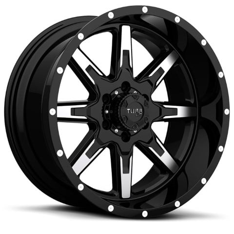 Tuff Wheels: T15 GLOSS BLACK with MACHINED FACE