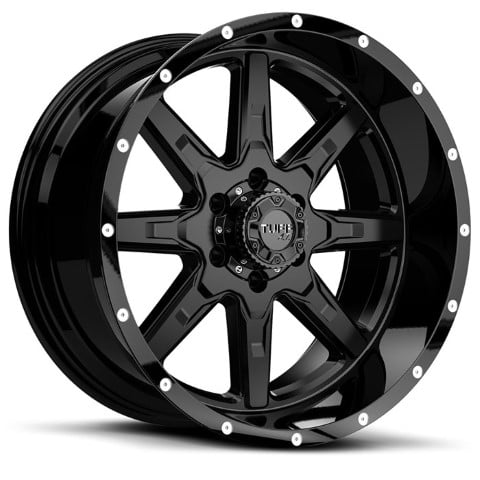 Tuff Wheels: T15 SATIN BLACK with GLOSS BLACK LIP