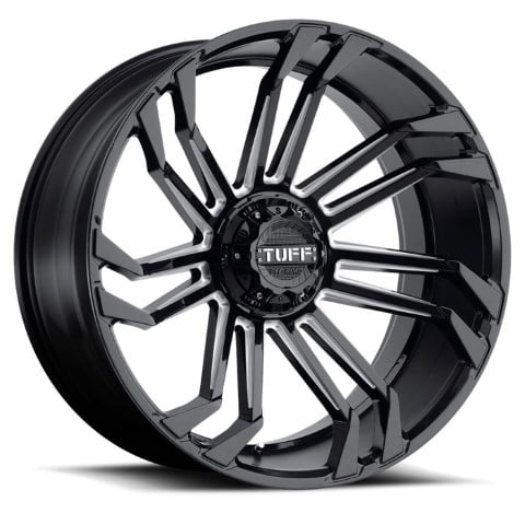 Tuff Wheels: T21 GLOSS BLACK with MILLED SPOKES