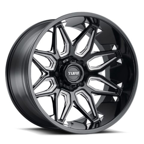 Tuff Wheels: T3B GLOSS BLACK with MILLED SPOKE