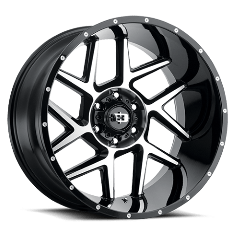 Vision Wheels: Off-road 360 SLIVER GLOSS BLACK MACHINED FACE