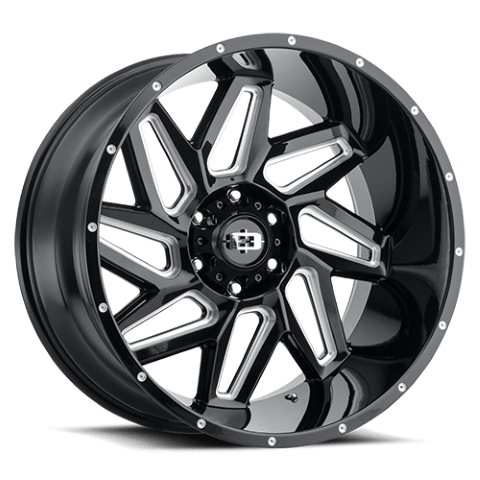 Vision Wheels: Off-road 361 SPYDER GLOSS BLACK MILLED SPOKES 6 Lug