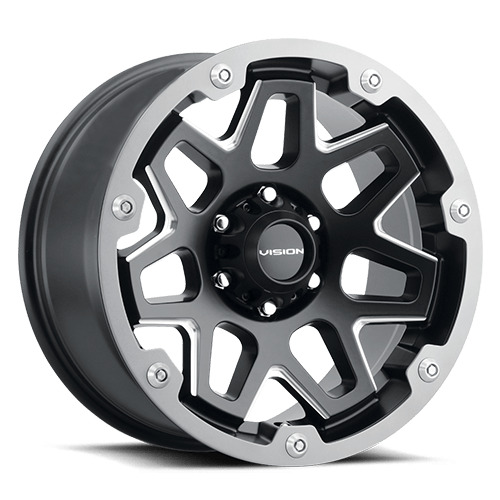 Vision Wheels: Off-road 416 SE7EN SATIN BLACK MILLED SPOKES