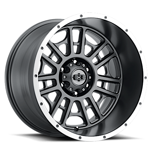 Vision Wheels: Off-road 418 WIDOW SATIN GRAY MACHINED LIP