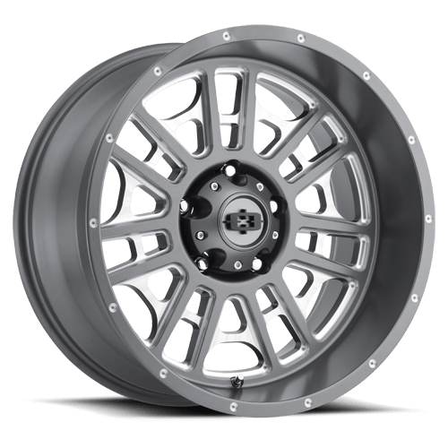 Vision Wheels: Off-road 418 WIDOW SATIN GRAY MILLED SPOKE