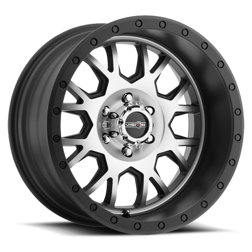 Vision Wheels: Off-road GV8 INVADER MATTE BLACK MACHINED FACE