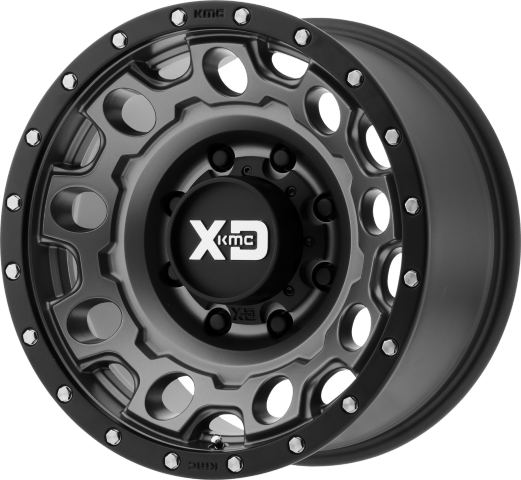 XD: XD129 HOLESHOT Matte Gray W Black Reinforcing Ring