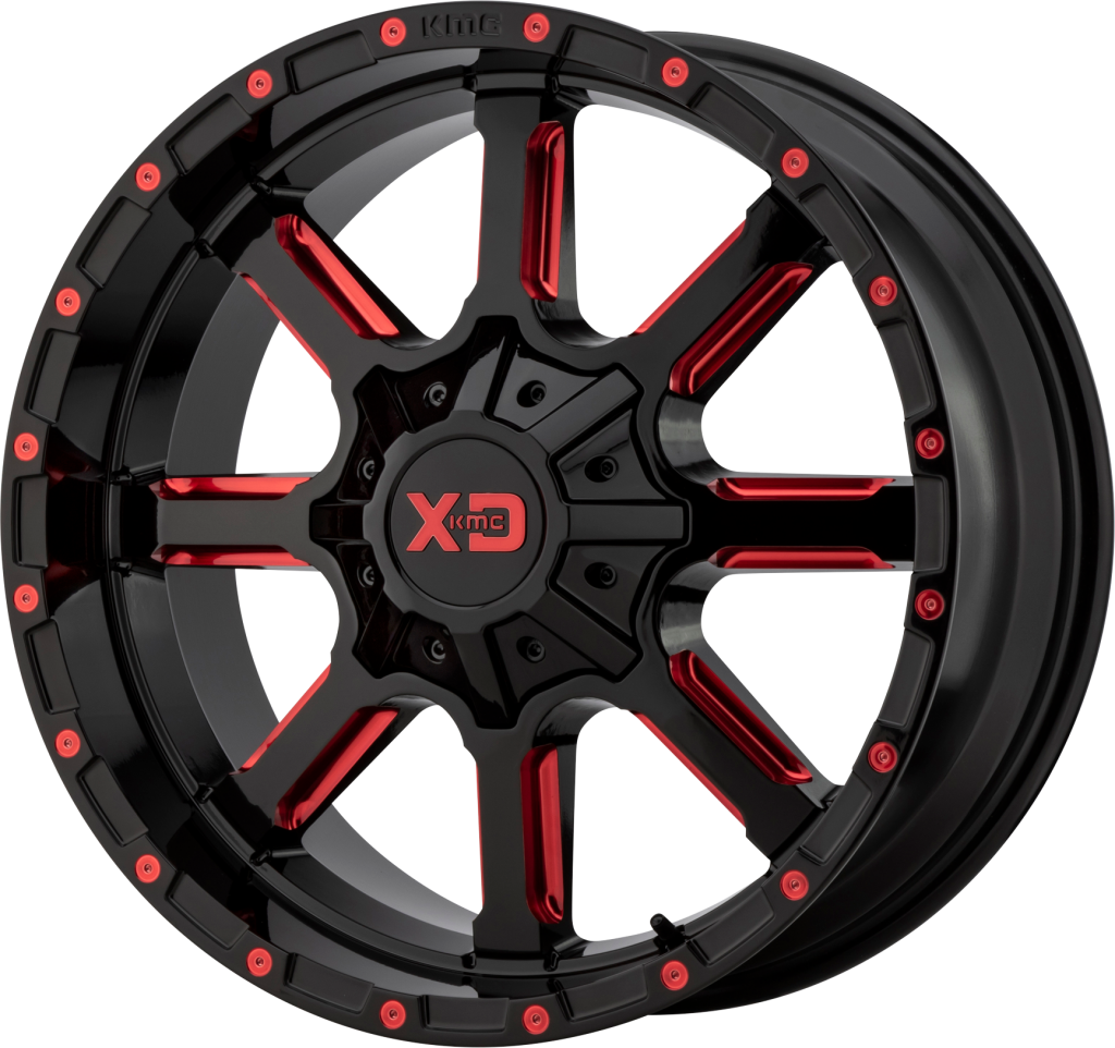 XD: XD838 MAMMOTH Gloss Black Milled With Red Tint Clear Coat