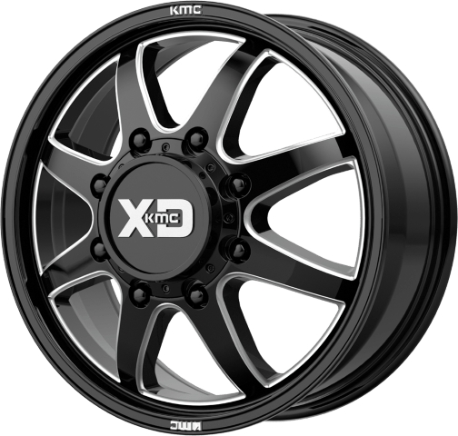 XD: XD845 PIKE DUALLY Gloss Black Milled – Front