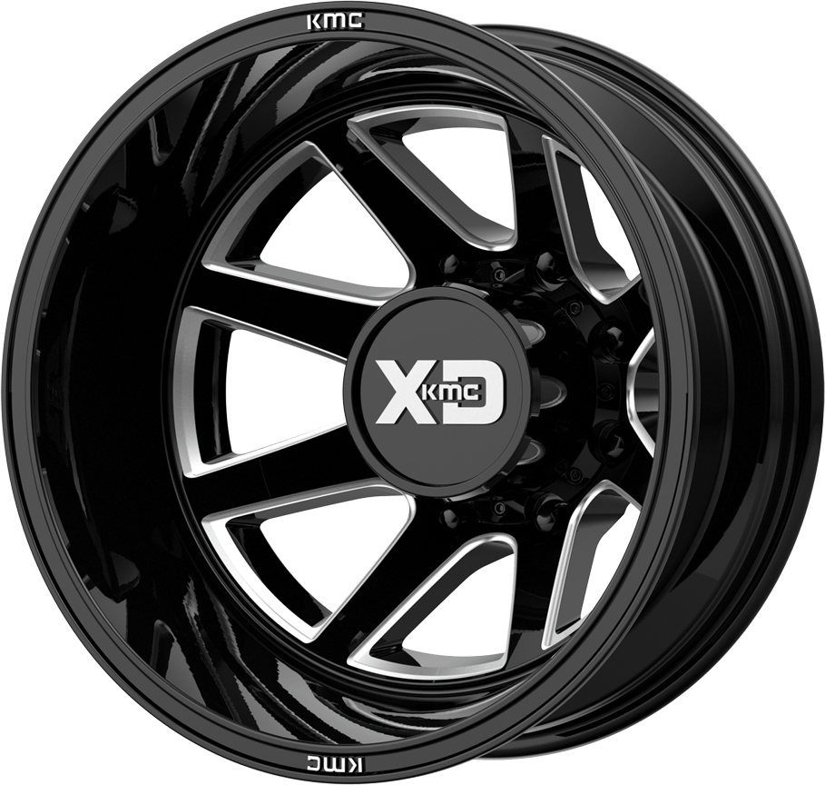 XD: XD845 PIKE DUALLY Gloss Black Milled Rear
